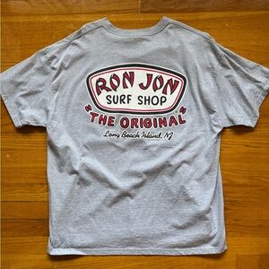 Ron Jon Gray Tee with Red & Black Surf Logo
